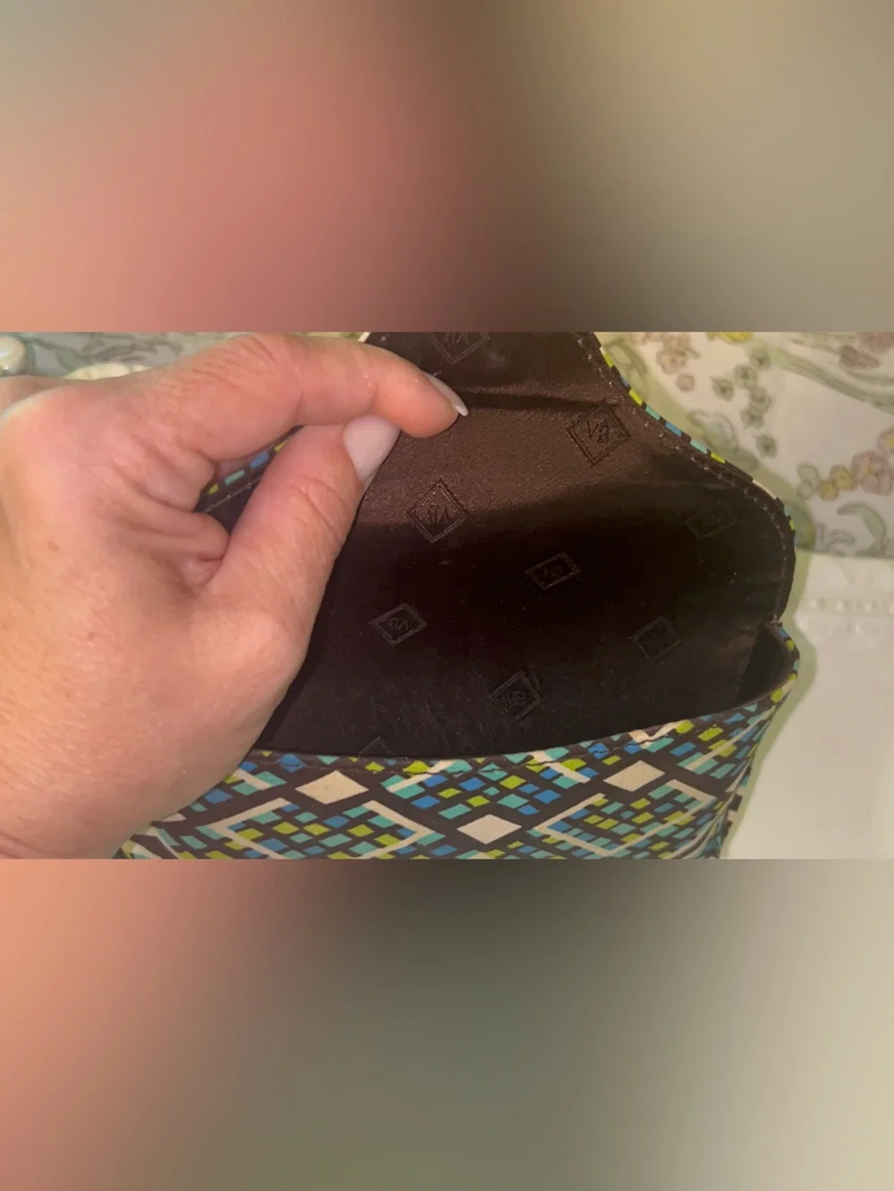 Vera Bradley hard shell eyeglasses case in the Rain Forest pattern